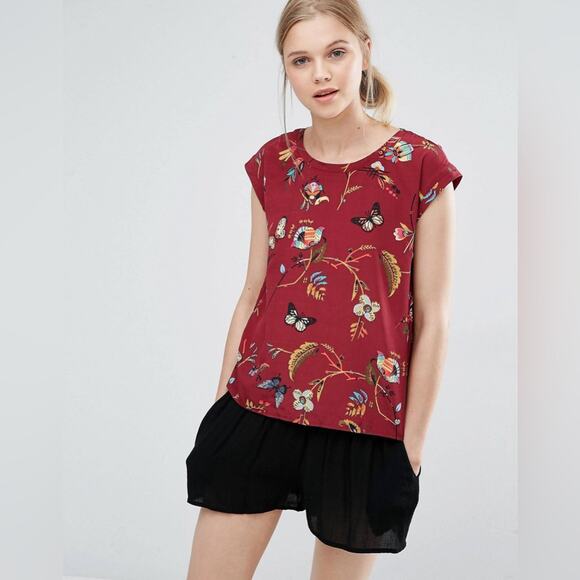 Abercrombie & Fitch Open Back Short Sleeve Blouse - Picture 1 of 7